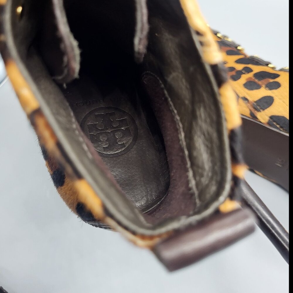 Tory Burch Halima Animal Print Lace-Up Booties - Picture 3 of 16
